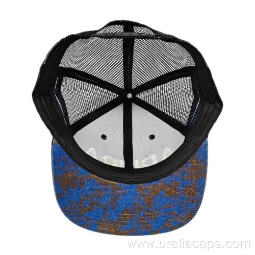 Flat visor mesh cap